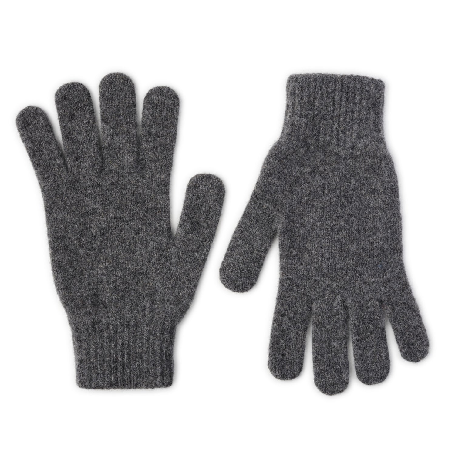 Lambswool Gloves - Mens Wool Gloves UK - Charcoal Grey