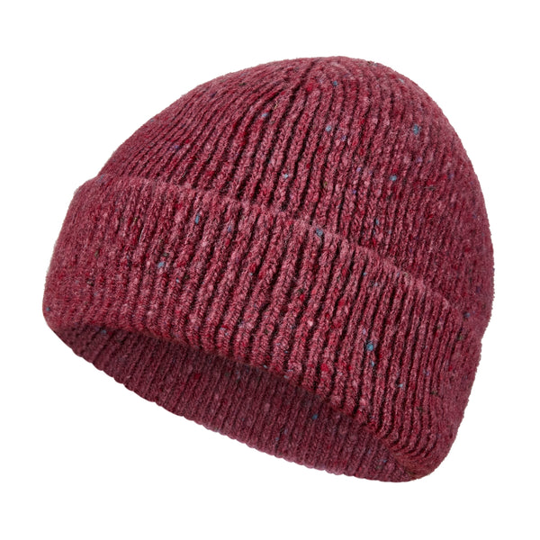 Colourful Chunky Beanie Hat | Unisex Knit hat |  Donegal Wool in Cherry Pink | The Cashmere Choice